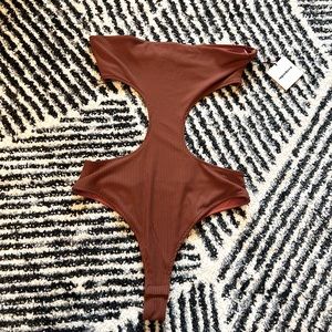 Superdown cutout body suit rust color